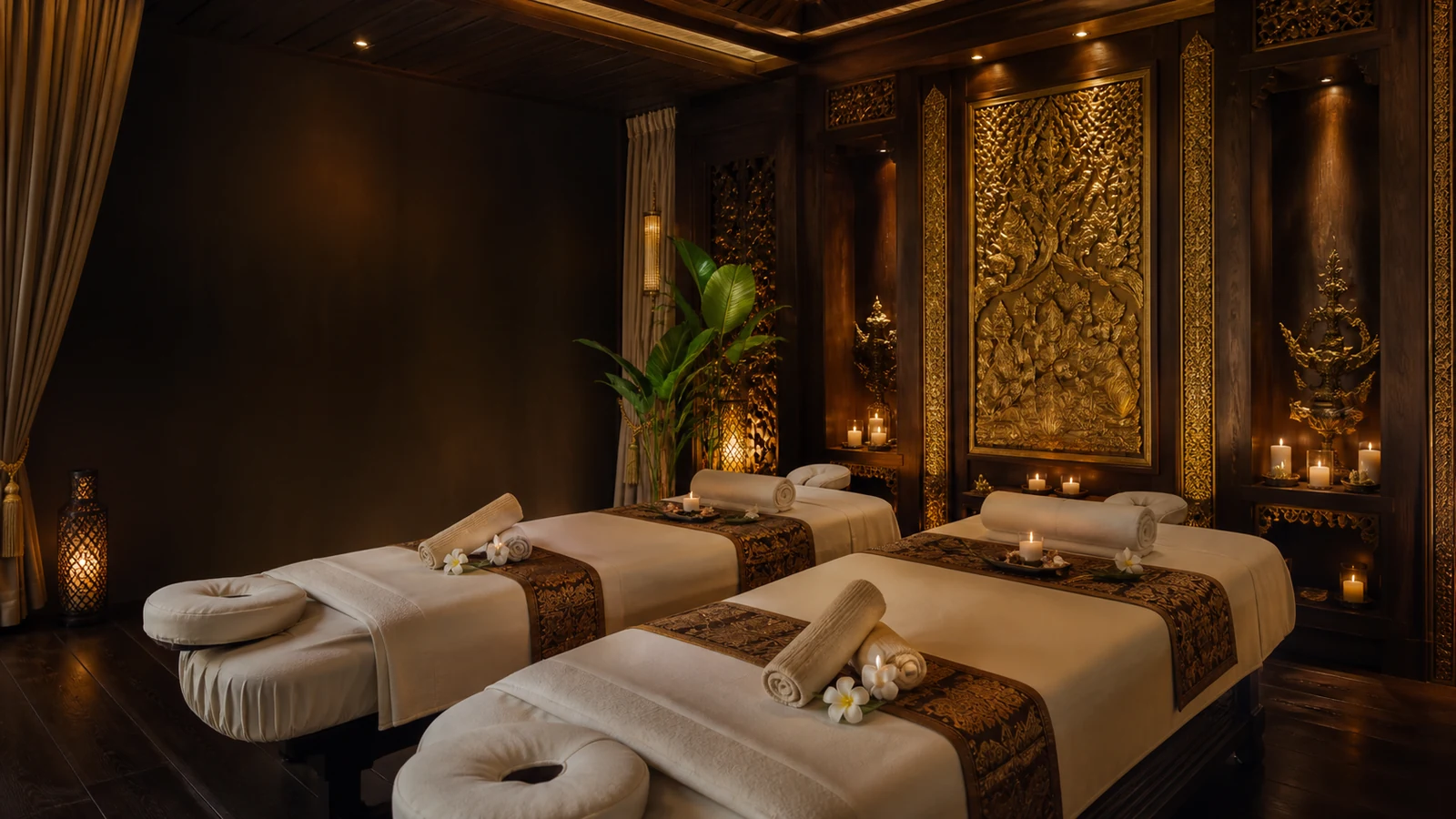 Cabine élégante pour massage à quatre mains