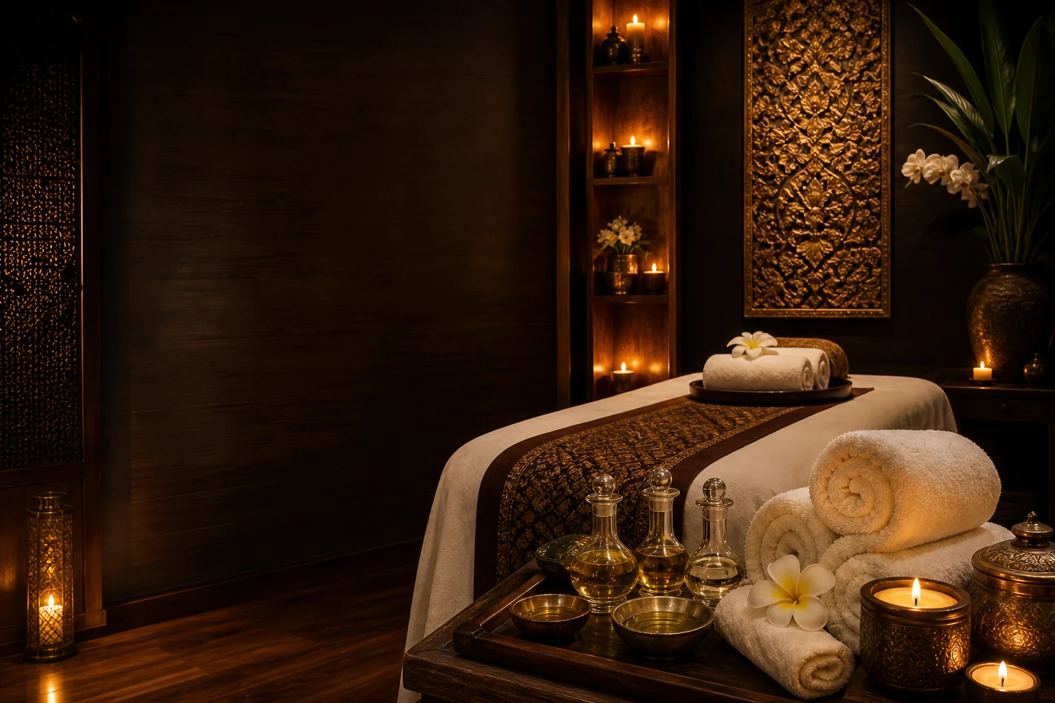Salle de soin premium pour massage thaïlandais aux huiles